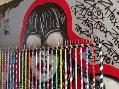 Red Hood behind Zatox's Bars — Street art in Berlin