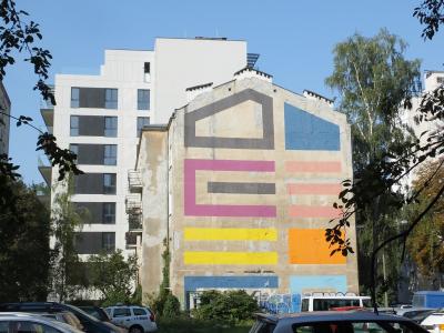 Linie proste — Street art de Eltono à Warszawa