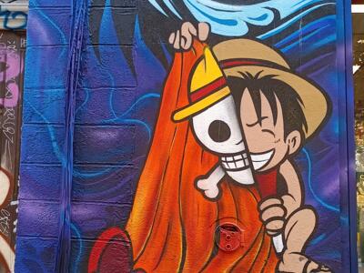 Luffy et le dragon blanc — Street art à Marseille
