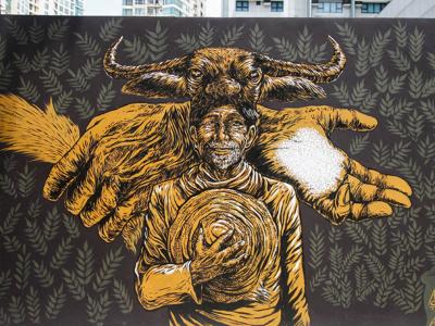 Magsasaka (Le Paysan) — Street art de Archie Oclos à Manila