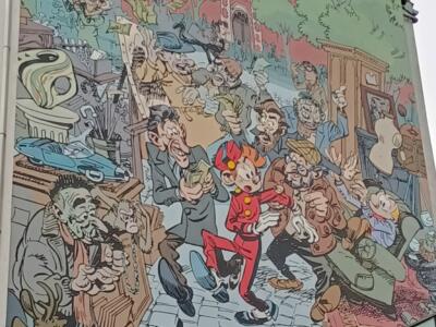Spirou in the Marolles by Yoann and Vehlmann — Street art by Yoann, Fabien Vehlmann in Bruxelles