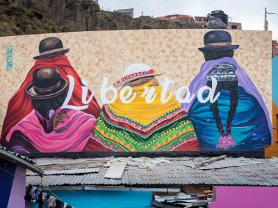 Libertad — Street art by Knorke Leaf in La Paz
