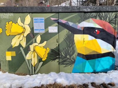 L'envol — Street art de Sowan à La Giettaz