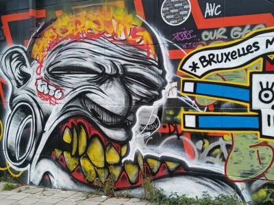 Bruxelles Mon Coeur, the Screaming Face — Street art in Bruxelles