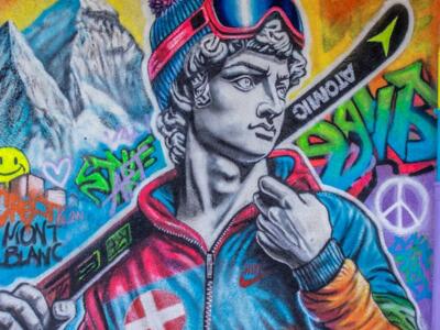 Le David des cimes — Street art de Niki Zsurikova à Crest-Voland