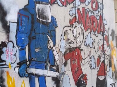 Todo o Nada, fresque contestataire — Street art à Marseille