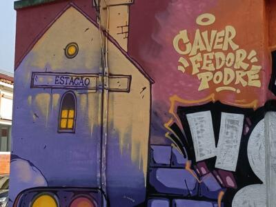 Purple Station and Caver Fedor Podre Lettering — Street art by Colectivo RUA in Lisboa