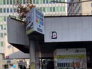 LJU_39, Space Invader on Podhod Ajdovščina 13 — Street art by Invader in Ljubljana