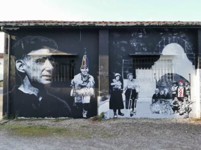 The black and white portraits of Sare, by Xabxab — Street art by Xabi Tapia in Sare