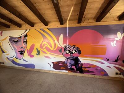 Là où le temps s'arrête — Street art de Queen of Two Diamonds à Cohennoz