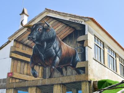 The Bull — Street art by Nuno Miles in Alfaiates