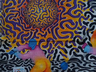 One Wall, a Graphic Court by Ocü — Street art by Ocü in Nantes