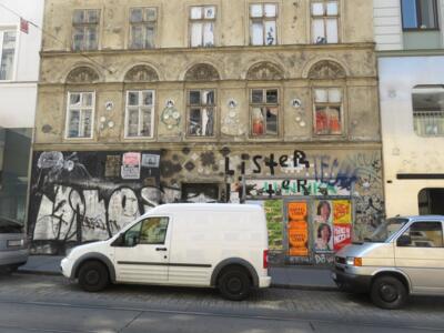WN_54, Space Invader on 15 Breite Gasse — Street art by Invader in Wien