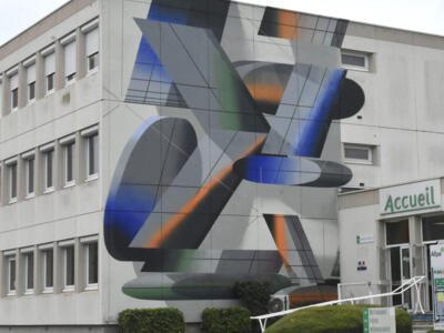 Formes rétrofuturistes de Roïd — Street art de Roïd à Caen