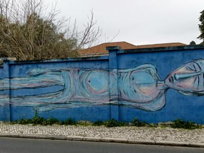 Large reclining body by Tinta Crua — Street art by Tinta Crua in Lisboa