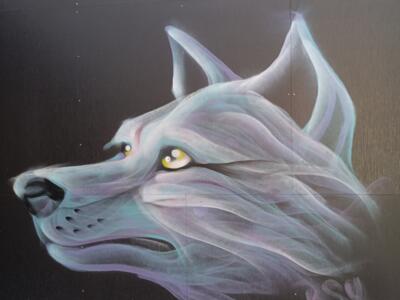 Wolf head by Psyloz — Street art by Psyloz in Bourges
