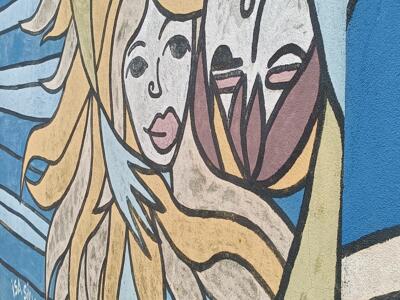 Two cubist faces by Isa Silva — Street art by Isa Silva in Lisboa
