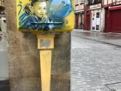 Nina with a bubble-gum bubble, by C215 — Street art by C215 in Bayonne