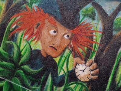 Le lutin roux à la montre de poche — Street art à Köln