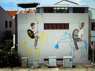 Style Wars — Street art by Ernest Zacharevic in Singapore