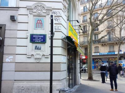 PA_609, Space Invader on 35 Boulevard de la Chapelle — Street art by Invader in Paris