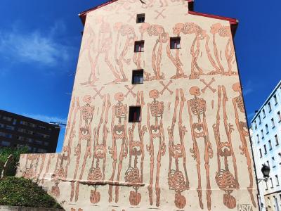 La Fin justifiée — Street art de Aryz à Bilbao