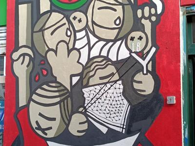 Fresque pastèque en soutien à la Palestine — Street art à Lisboa