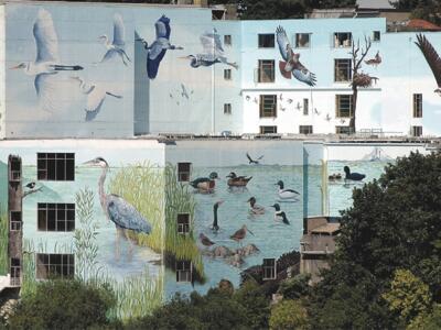 Portland Memorial Mausoleum Mural — Street art by Dan Cohen in Portland