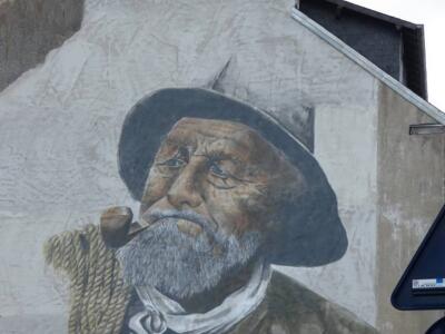 The Old Fisherman — Street art by Papy in Saint-Brieuc