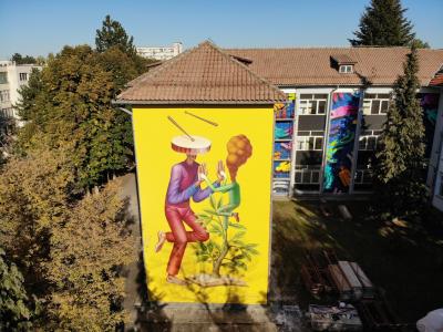 Moment transcendantal — Street art de WAONE Interesni Kazki à Cluj-Napoca