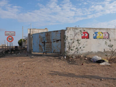 DJBA_25, Space Invader on L944 Ajim — Street art by Invader in Ajim