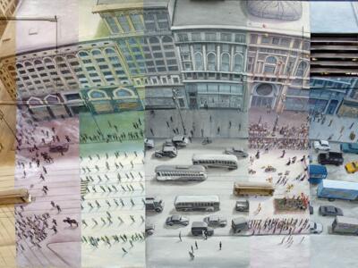 Market Street Railway — Street art by Mona Caron in San Francisco