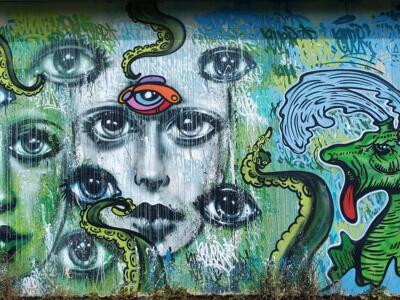 Regards verts et tentacules — Street art à Saint-Brieuc