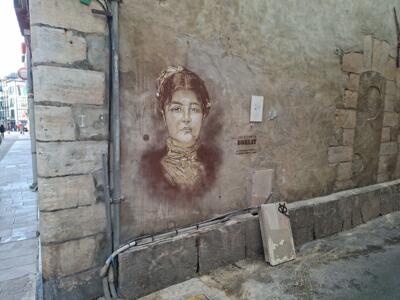 La comtesse Potocka d'après Léon Bonnat — Street art de C215 à Bayonne