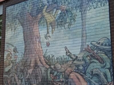 The Nest Robber by Les Crayons — Street art by Les Crayons in Bruxelles