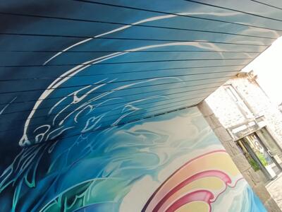 Mer circulaire, par Anna Charney et Kendall Rose Kippley — Street art de Anna Charney, Kendall Rose Kippley à Saint-Brieuc