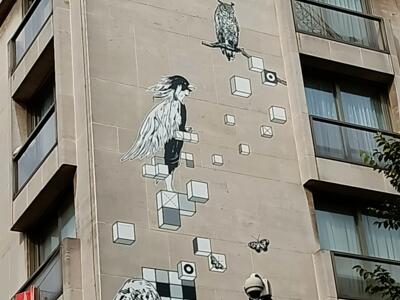 Mécaniques Discursives by Fred Penelle and Yannick Jacquet — Street art by Yannick Jacquet, Fred Penelle in Bruxelles