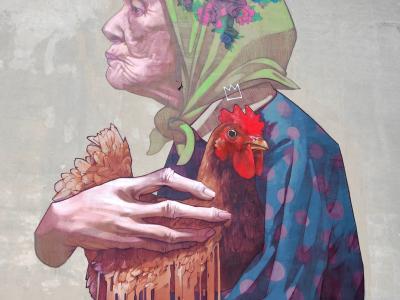 Madame Chicken — Street art by Sainer, Etam Cru in Łódź