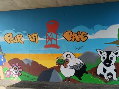 Pour la Baie, fresque du passage — Street art à Hillion
