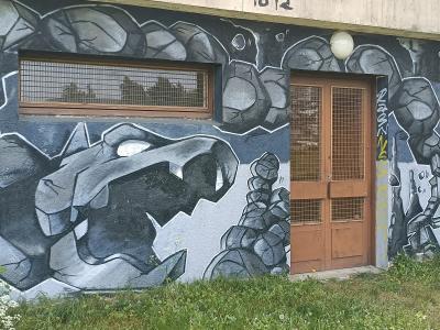 Onix le Pokémon de roche — Street art à Sainte-Luce-sur-Loire