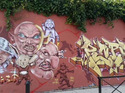 Grotesque Faces and Golden Lettering — Street art in Nantes