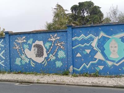 Geometric figures and lightning bolts — Street art in Lisboa