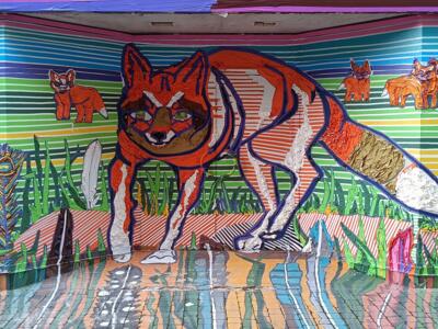 Renard rayé, par Edel Truda — Street art de Edel Truda à Saint-Brieuc