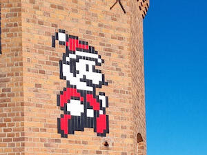 LAP_02, Space Invader at Älvsbyn station — Street art by Invader in Älvsbyn