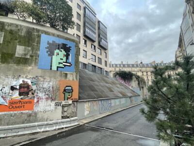 PA_1480, Space Invader d'Accès Turbigo (Voie A1) — Street art de Invader à Paris