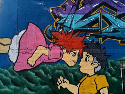 Ponyo and Sosuke — Street art in Bétheny