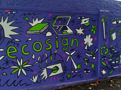 Ecosign wall of ecological pictograms — Street art in Köln