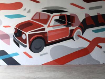 Cars — Street art by Taroe in Bidache