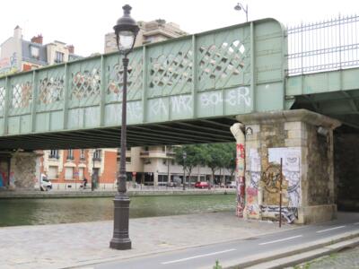 PA_228, Space Invader on Quai de l'Oise — Street art by Invader in Paris