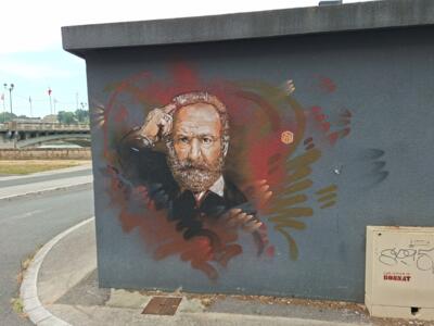 Victor Hugo after Léon Bonnat — Street art by C215 in Bayonne